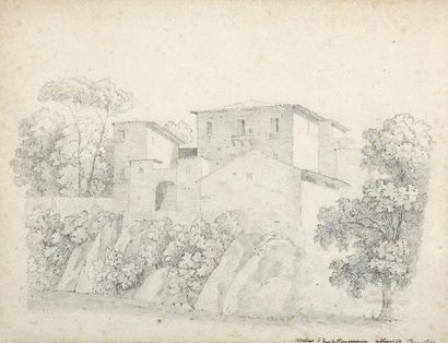 null Attribué à Emile ROUSSEAUX (1831-1874)	


	Paysages d’Italie et études de paysages


	Trois...