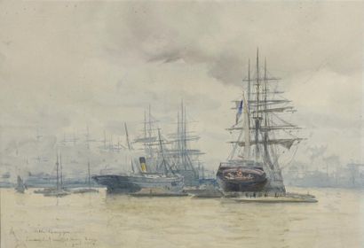 null FRANK-BOGGS (1855-1926)


Voiliers au port, 1906


Aquarelle signée, datée et...