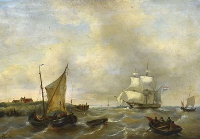 null A.BENCKISER


(Actif au XIXème siècle)


Voiliers et bateaux sur une mer agitée...