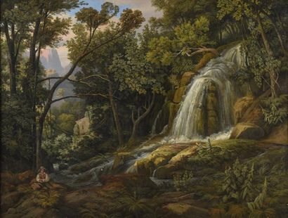 null Saint-Elme de CHAMP (c. 1800- c. 1850)


Paysan au pied d'une cascade en Italie


Huile...