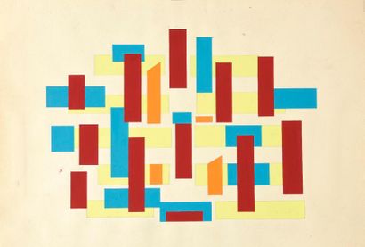 null Jean LEGROS (1917-1981) 

La cheminée, 1957 

Gouache sur papier datée sur le...