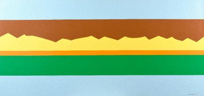 null Jean LEGROS (1917-1981) 

Toile à bandes avec jaune atypique, 1975 

Acrylique...