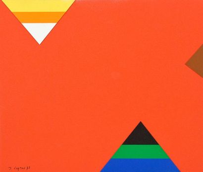 null Jean LEGROS (1917-1981) 

Maquette pour toile à bandes, 1977 

Collage sur carton...