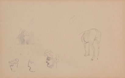null Henri de TOULOUSE-LAUTREC (1864-1901)

Cheval, allée et trois visages, 1881...