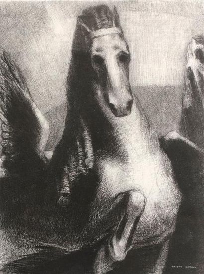 Odilon REDON (1840-1916) L’AILE Lithographie...