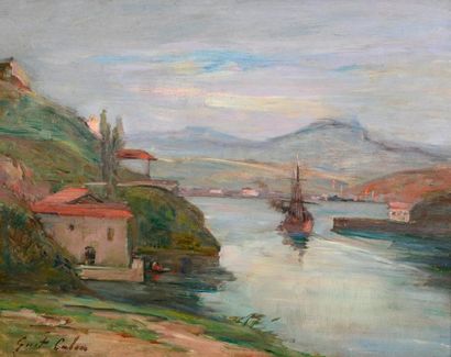 null Gustave Henri COLIN (1828-1910)

Vue du Pays Basque espagnol, lac de montagne

Huile...