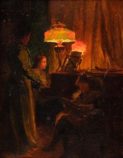 null Marcel RIEDER (1862-1942)

La leçon de piano 

Huile sur toile, signée en bas...