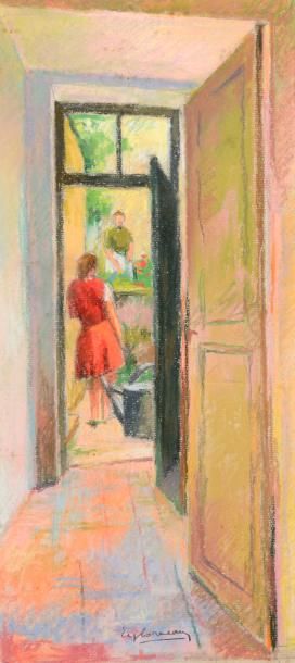 null Eugène CORNEAU (1894-1976)

Vase de roses Baccara - Jeune fille en robe rouge...