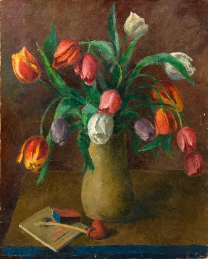 null Eugène CORNEAU (1894-1976)

Vase de tulipes 

Huile sur toile, signée en bas...