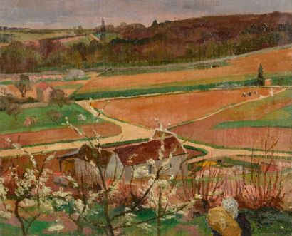null Eugène CORNEAU (1894-1976)

Arbre en fleurs devant la ferme - Troupeau aux abords...