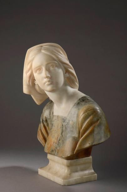 null D’après Henri CHAPU (1833 -1891) 

Buste de Jeanne d’Arc

Marbre polychrome

H.50...