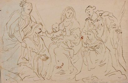 null Ecole VENITIENNE du XVIIème siècle

Quatre saints devant la Vierge à l’Enfant

Plume...