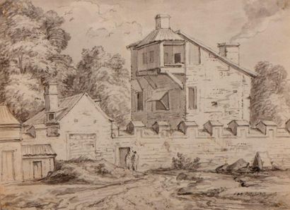 null Attribué à Roeland ROGHMAN

(1597 – 1686)

Paysage à la maison

Lavis noir et...