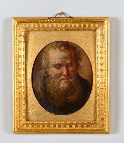 null Ecole FLAMANDE du XVIIème siècle

Tête d’homme barbu

Cuivre 

7 x 5,4 cm, ...