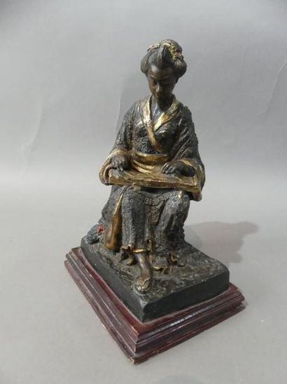 null Ecole japonaise du XXème siècle

Musicienne en bronze.

Haut. hors socle : 24...