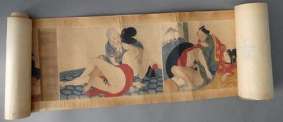 null JAPON, première moitié du XXème siècle

Rouleau peint à l'encre et couleurs...