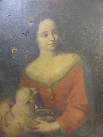 null Ecole française, début du XVIIIe siècle
Sainte et agneau
Huile sur toile.
80...