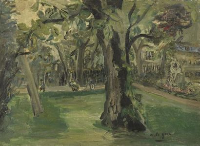 null Henriette LE GRIX (1903-?)
Dans le parc
Huile sur toile signée en bas à droite
33...