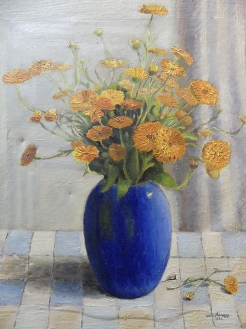 null Louis ARNOUX (1913-?)
Nature morte aux fleurs, 1942
Huile sur toile signée en...