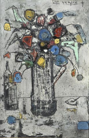 null Gérard H. NYLAND (1907-?)
Bouquet de fleurs
Huile sur toile, datée 1998 en haut...