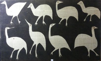 null Ecole Africaine 
Composition aux oiseaux blancs
Toile
61 x 101 cm