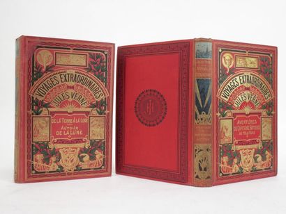 null Verne Jules - Lot de 2 ouvrages "à un éléphant titre dans le cartouche". 1 /...