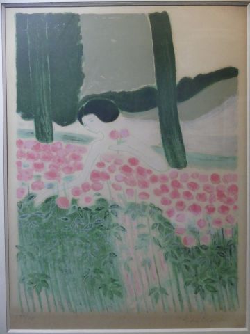null André BRASILIER (1929)
Le Jardin de roses
Lithographie sur papier, signé et...