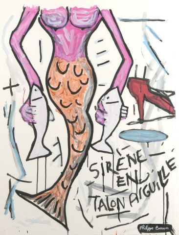 null PHILIPPE BONAN (1968)
Sirène en talon aiguille
Acrylique et marqueur sur papier,...