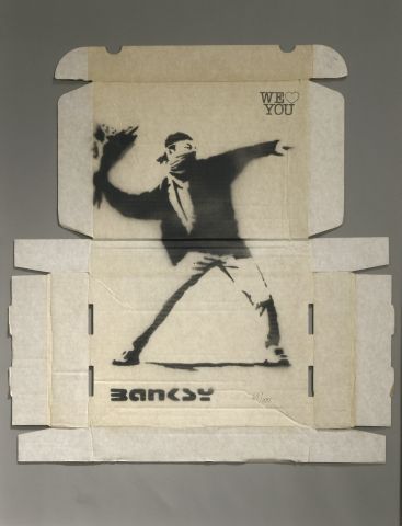 null BANKSY (1974)
Love Is In The Air, Flower thrower, 2000
Pochoir sur carton, signé...