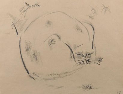 André MASSON (1896-1987) SANS TITRE, 1953
Dessin au crayon sur papier monogrammé...