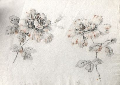 null École FRANCAISE, 1803 et 1804
Ensemble de cinq dessins : Bouquets de fleurs
Pierre...