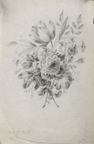 null École FRANCAISE, 1803 et 1804
Ensemble de cinq dessins : Bouquets de fleurs
Pierre...
