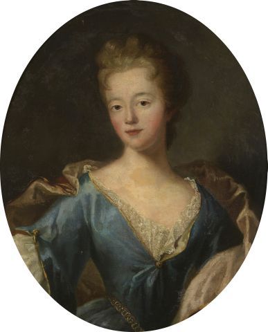 null École FRANCAISE vers 1750
Portrait de jeune femme à la robe bleue
Toile à surface...