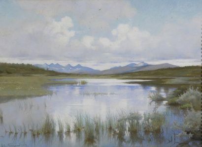 null Asta NORREGAARD (1853-1933)
Paysage de Norvège
Pastel signé en bas à gauche...