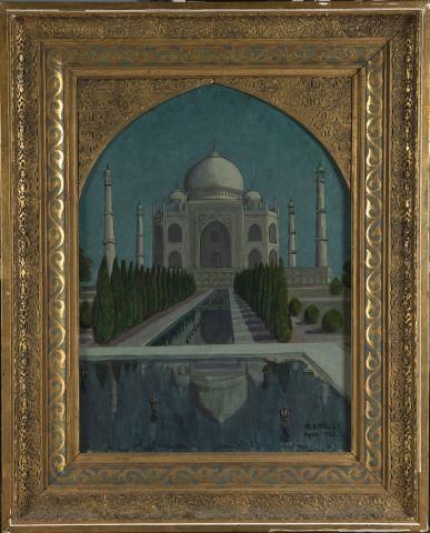 null Marcel AMIGUET (1891-1958), École suisse 	
Le Taj Mahal à Agra
Huile sur panneau,...