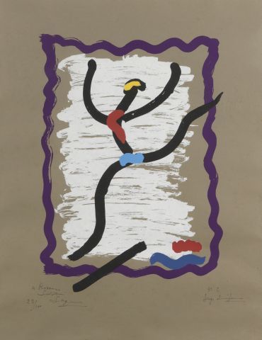 null Serge LIFAR (1905-1986)
Danseur en mouvement 
Lithographie signée en bas à droite,...
