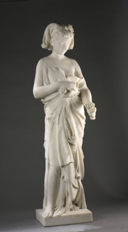 null Etienne LEROUX (1836-1906)
Jeune fille aux roses
Marbre blanc.
Signé E Leroux...