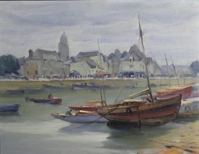 null Emile Gautier (1920-2013)
Port du Croisic 
Huile sur panneau, signé en bas à...