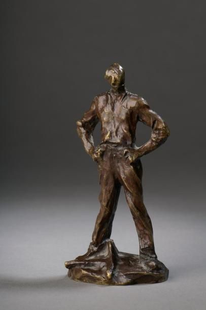 null Jules Dalou (1838 – 1902 Paris)
Paysan au repos
Bronze à patine brun clair
Signé...