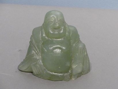 null Statuette représentant Budai assis, en grès à craquelure beige.
Chine, XIXe...