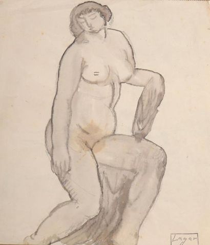 null Celso LAGAR (1891-1956)
Cinq dessins à l'encre et au lavis, représentant des...