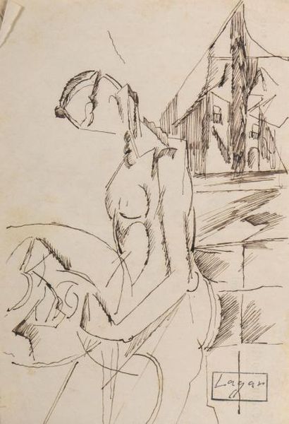 null Celso LAGAR (1891-1956)
Cinq dessins à l'encre de Chine, lavis et aquarelle...
