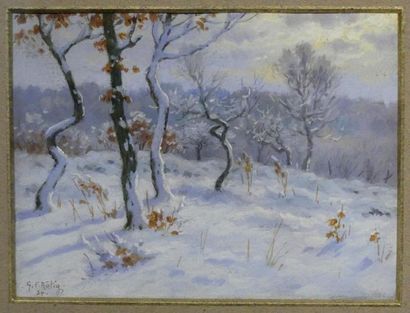 null Georges Frédéric RÖTIG (1873-1961)
Paysage de neige.
Gouache signée et datée...