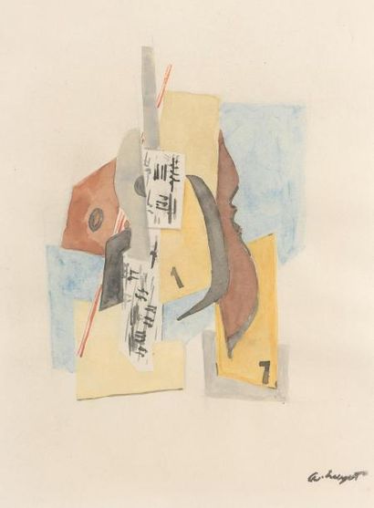 Albert HUYOT (1872-1968)	 	Composition cubiste...