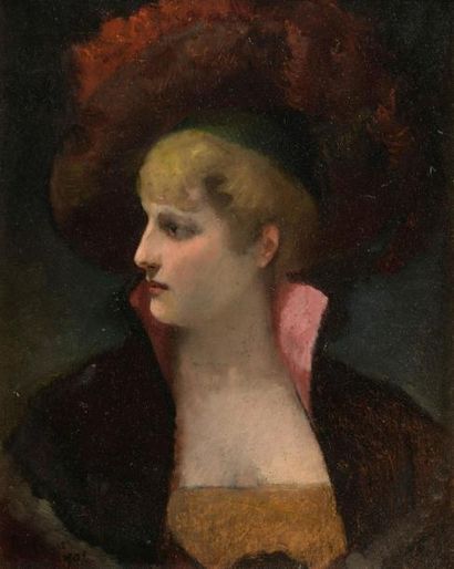 Rodolphe PIGUET (1840-1915) Portrait de femme...