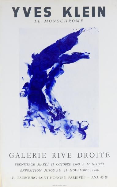 null Yves KLEIN (1928-1962) 
LE MONOCHROME, 1960
Affiche de l’exposition à la Galerie...
