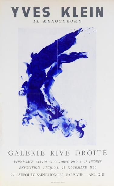 null Yves KLEIN (1928-1962) 
LE MONOCHROME, 1960
Affiche de l’exposition à la Galerie...