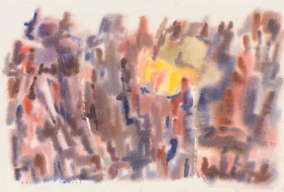 null Edouard EYMARD (né en 1924) 
Lot comprenant :
- AURORE A BEAUCHATEAU, 1961
Aquarelle...