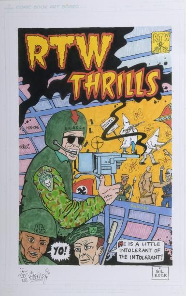 null BIL ROCK (XXe)
RTW THRILLS
Sérigraphie sur papier ‘comic book art board’, signée...