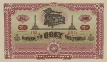 null SHEPARD FAIREY (1970)
Obey Giant Currency E-Pluribus, 2007
Sérigraphie recto...